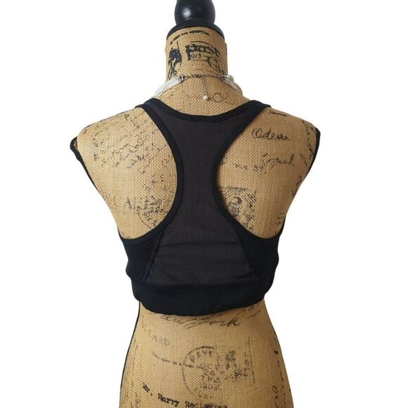 The North Face Womens Sports Bra Sz L Black Racerback Half Dome Athletic Sports - Picture 2 of 5